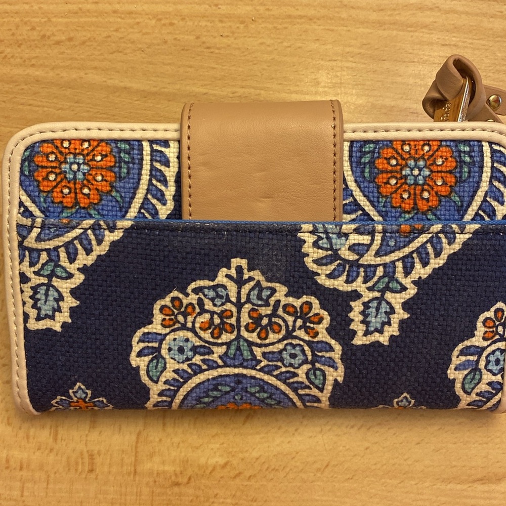 Spartina 449 Blue and Tan Women's Wallet, linen and leather, NWT - Picture 5 of 7